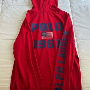Polo hoodie worn once non smoking home